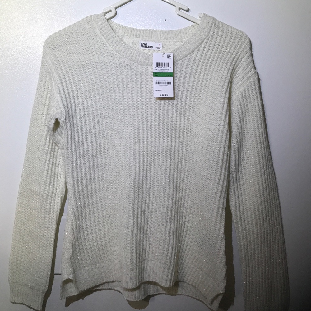 Epic threads! New with tag, holiday ivory sweater.